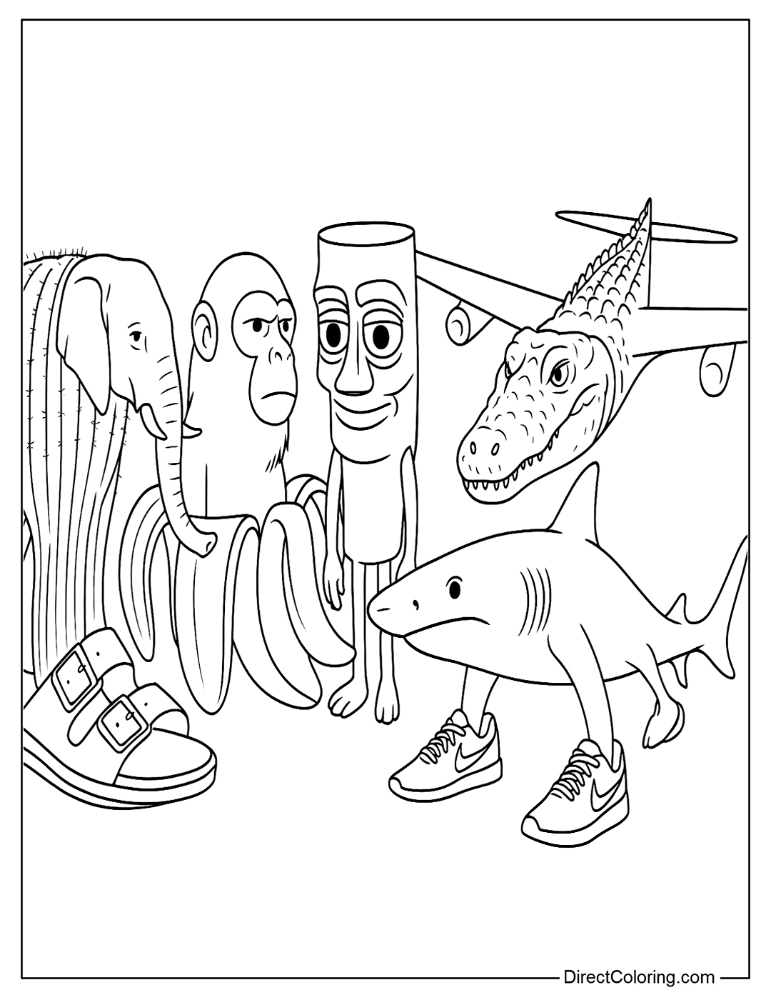 Italian Brainrot Coloring Page Free